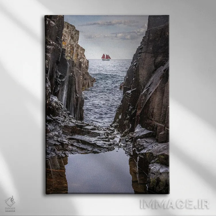 تابلو ماجراجویی فراتر از صخرهها اثر برایان بیلکه - نمای روبهرو روی دیوار