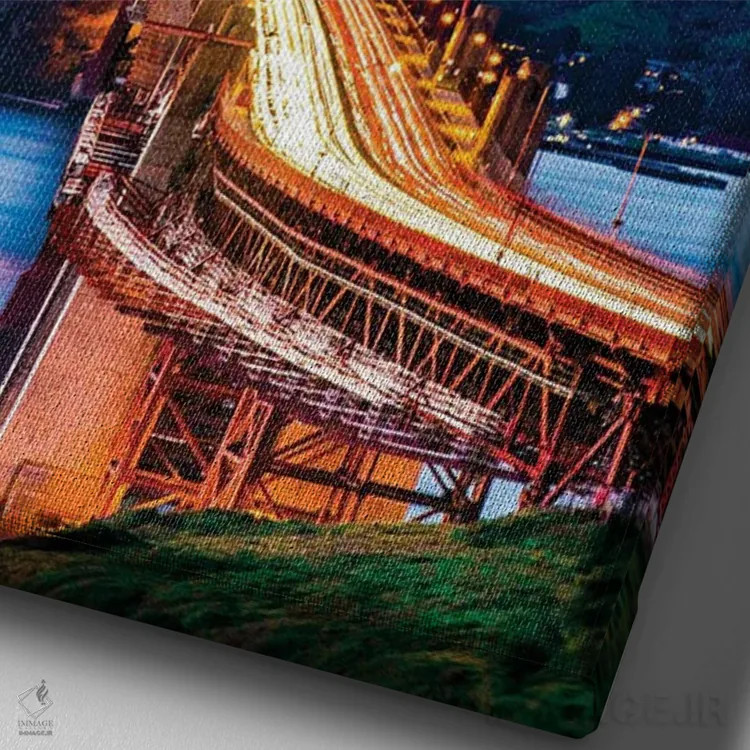 تابلو پلی میان شفق اثر برایان بیلکه - نمای نزدیک بافت بوم