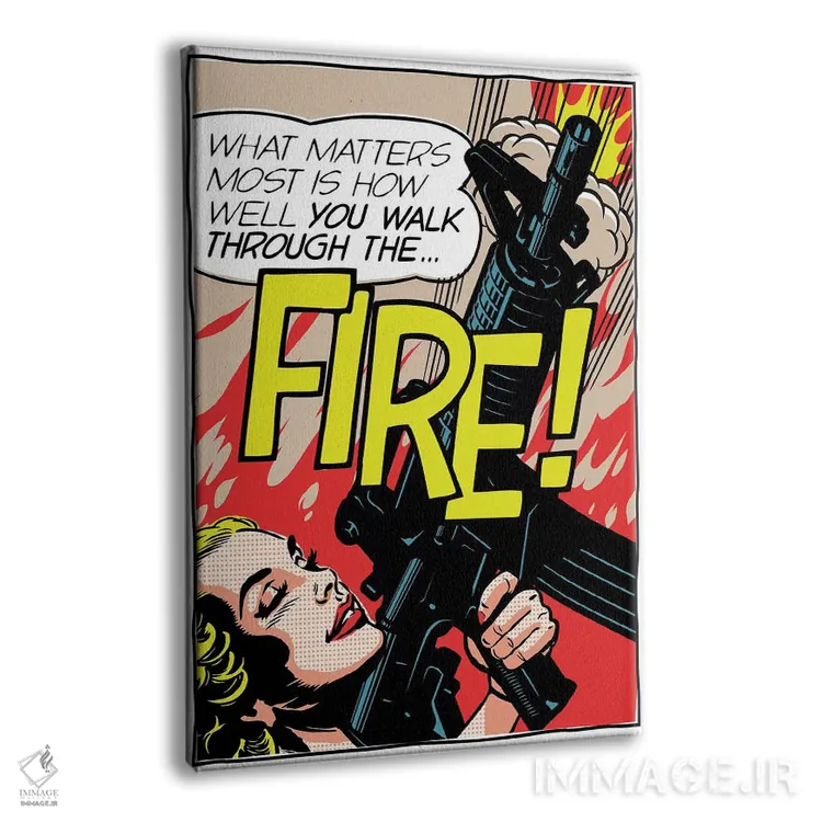 تابلو عبور از میان آتش اثر بوچر بیلی (هنرمند برزیلی پوپآرت) - نمای پرسپکتیو محصول