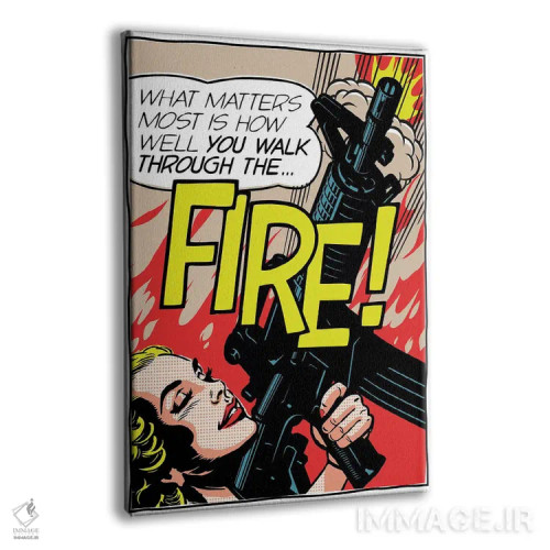 تابلو عبور از میان آتش اثر بوچر بیلی (هنرمند برزیلی پوپآرت) - نمای پرسپکتیو محصول
