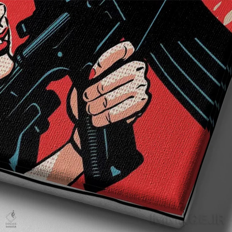 تابلو عبور از میان آتش اثر بوچر بیلی (هنرمند برزیلی پوپآرت) - نمای نزدیک بافت بوم