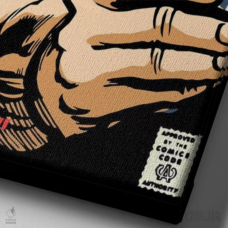 تابلو تصاویر اثر بوچر بیلی (هنرمند برزیلی پوپآرت) - نمای نزدیک بافت بوم