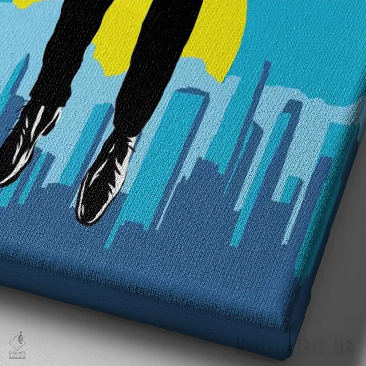 تابلو پرواز اثر بوچر بیلی (هنرمند برزیلی پوپآرت) - نمای نزدیک بافت بوم