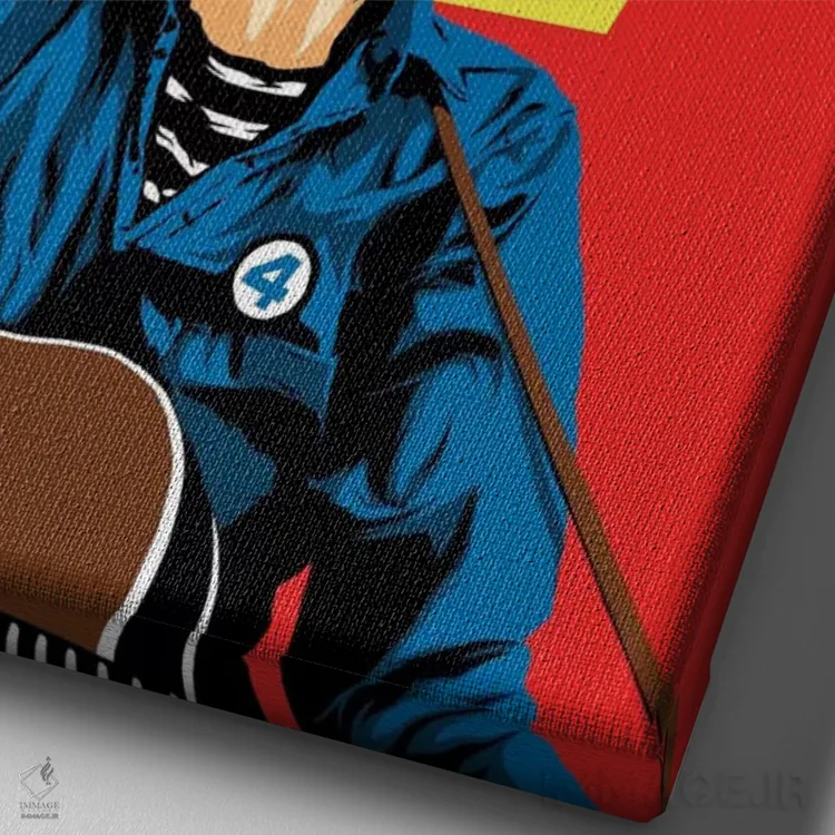 تابلو آقای شگفتانگیز اثر بوچر بیلی (هنرمند برزیلی پوپآرت) - نمای نزدیک بافت بوم