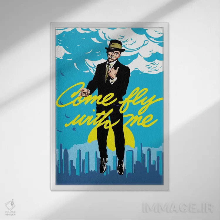 تابلو پرواز اثر بوچر بیلی (هنرمند برزیلی پوپآرت) - نمای قابدار سفید