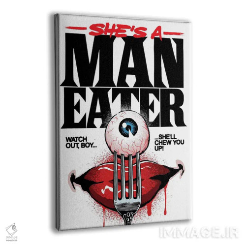 تابلو شکارچی مردان (مانایتِر) اثر بوچر بیلی (هنرمند برزیلی پوپآرت) - نمای پرسپکتیو محصول