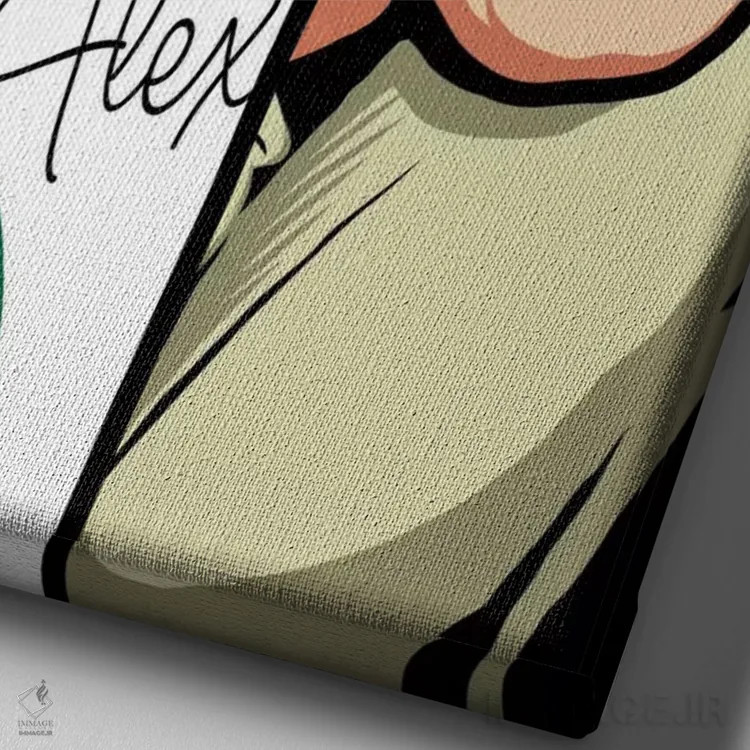 تابلو خشونت فوق شیری (ابهام/استعاره) اثر بوچر بیلی (هنرمند برزیلی پوپآرت) - نمای نزدیک بافت بوم