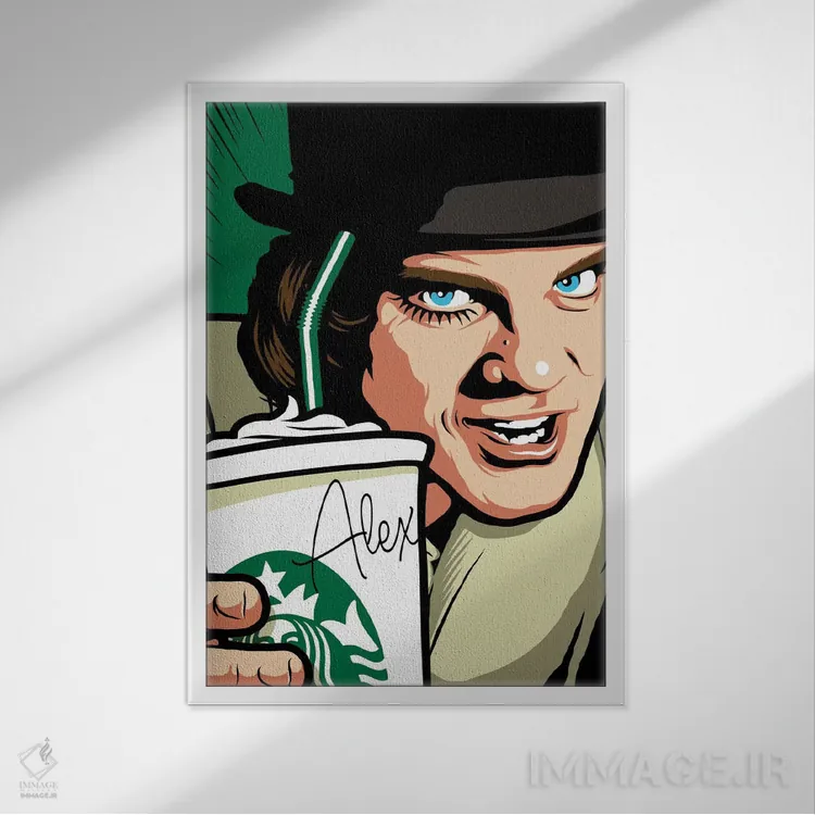 تابلو خشونت فوق شیری (ابهام/استعاره) اثر بوچر بیلی (هنرمند برزیلی پوپآرت) - نمای قابدار سفید