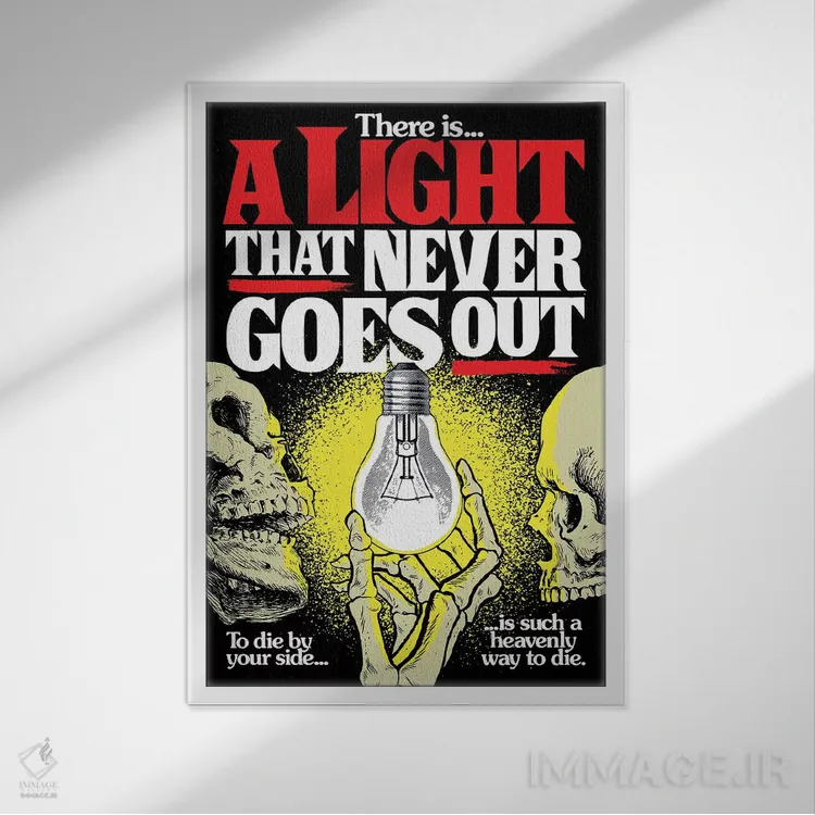 تابلو نوری که هرگز خاموش نمیشود اثر بوچر بیلی (هنرمند برزیلی پوپآرت) - نمای قابدار سفید