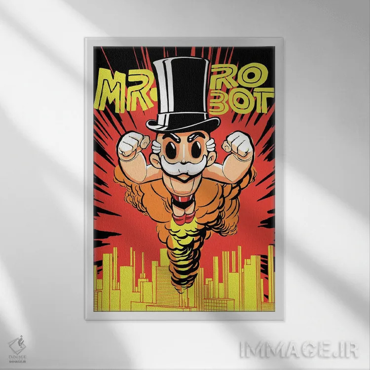 تابلو رباتها اثر بوچر بیلی (هنرمند برزیلی پوپآرت) - نمای قابدار سفید