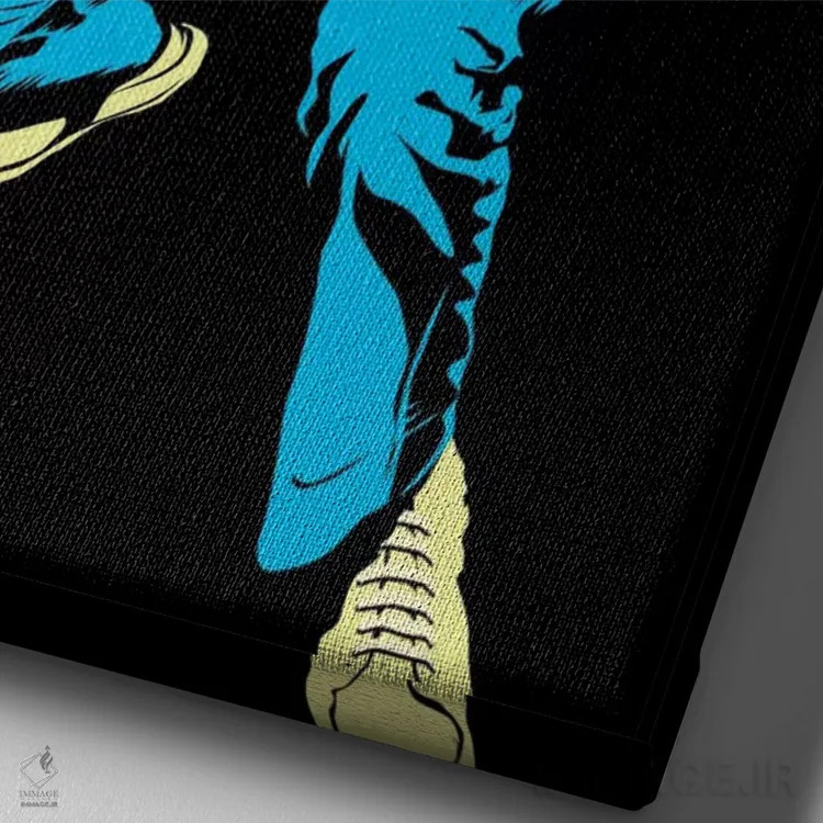 تابلو سگهای راک پامرانین اثر بوچر بیلی (هنرمند برزیلی پوپآرت) - نمای نزدیک بافت بوم