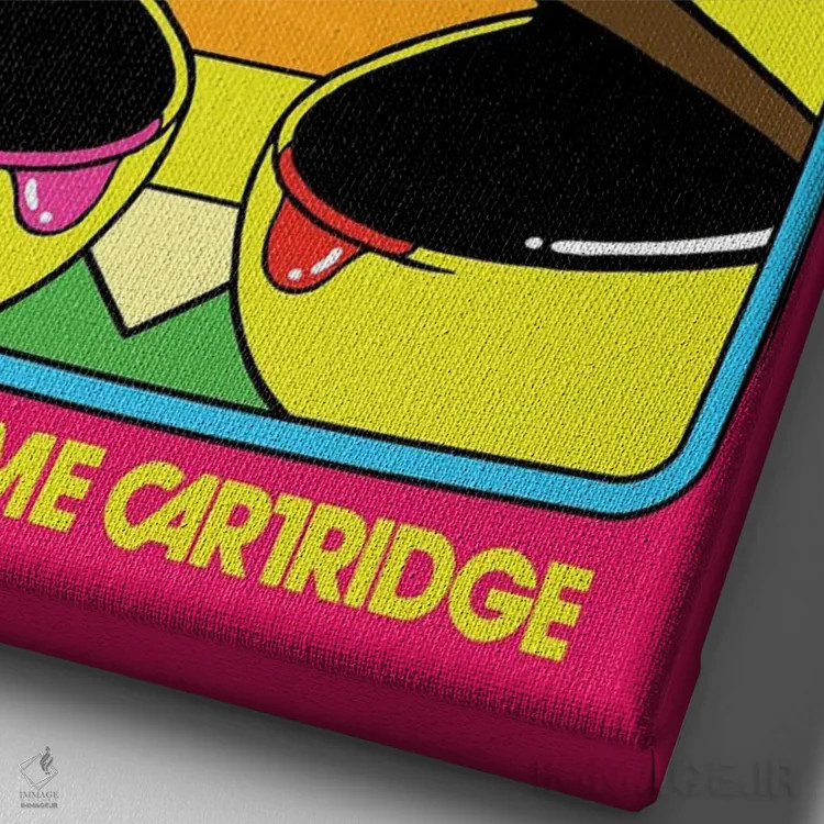 تابلو بوسه اثر بوچر بیلی (هنرمند برزیلی پوپآرت) - نمای نزدیک بافت بوم