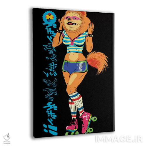 تابلو سگهای راک پامرانین اثر بوچر بیلی (هنرمند برزیلی پوپآرت) - نمای پرسپکتیو محصول
