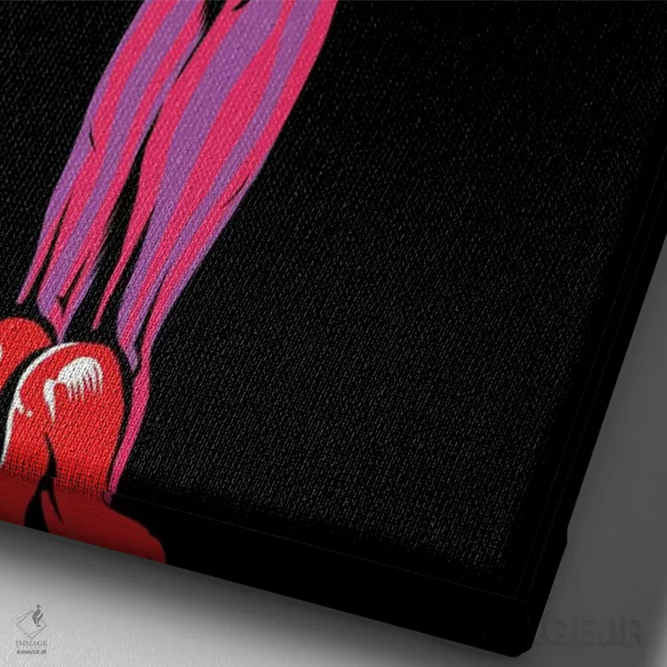 تابلو سگهای راک پامرانین اثر بوچر بیلی (هنرمند برزیلی پوپآرت) - نمای نزدیک بافت بوم