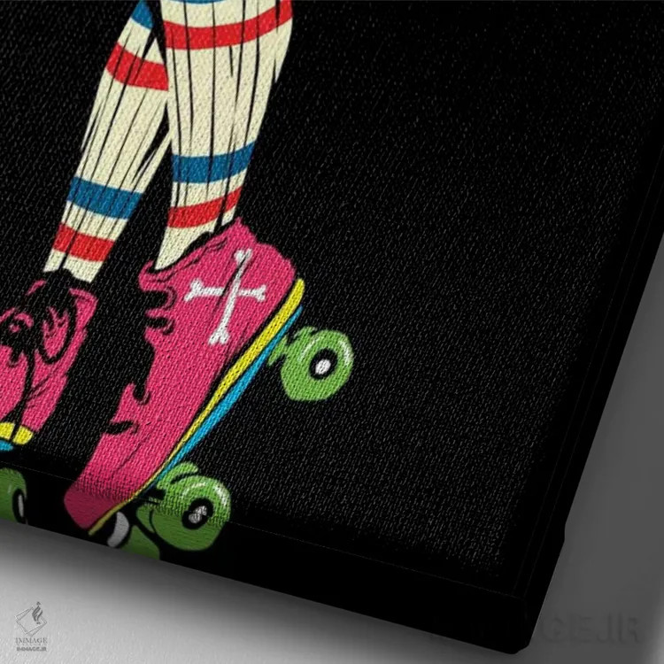 تابلو سگهای راک پامرانین اثر بوچر بیلی (هنرمند برزیلی پوپآرت) - نمای نزدیک بافت بوم