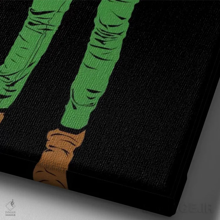 تابلو سگهای راک پامرانین اثر بوچر بیلی (هنرمند برزیلی پوپآرت) - نمای نزدیک بافت بوم