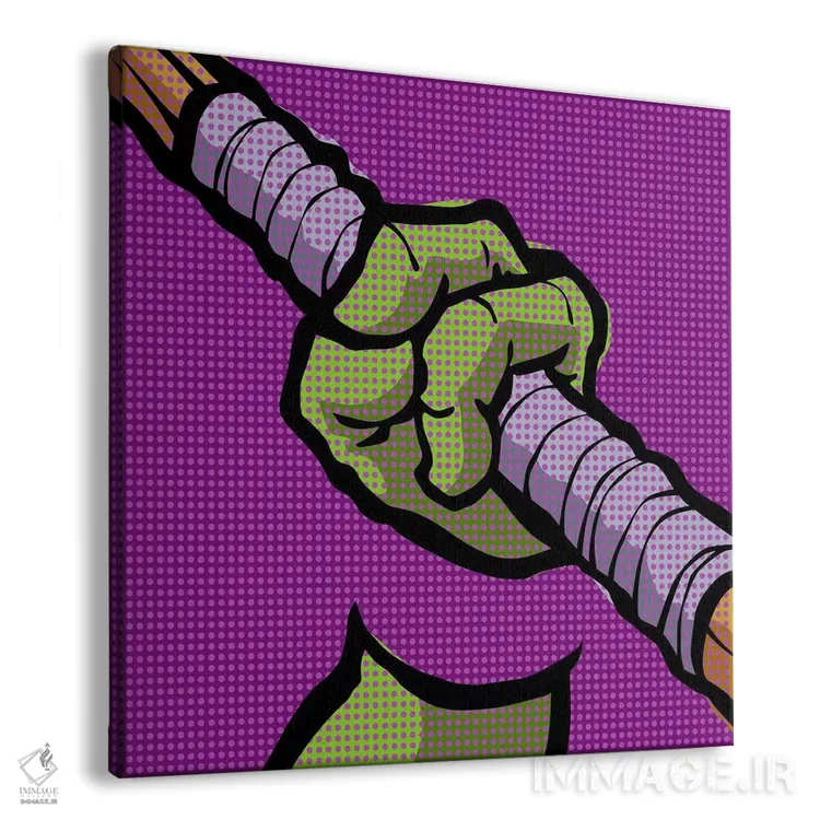 تابلو لاکپشتهای هنرهای رزمی پاپ روی اثر بوچر بیلی (هنرمند برزیلی پوپآرت) - نمای پرسپکتیو محصول