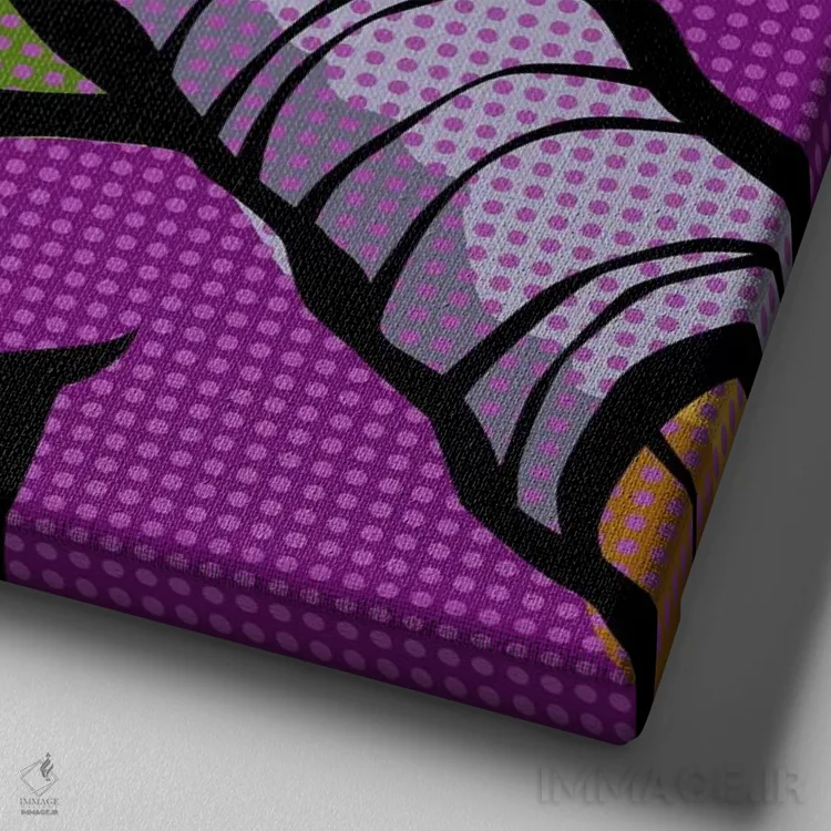 تابلو لاکپشتهای هنرهای رزمی پاپ روی اثر بوچر بیلی (هنرمند برزیلی پوپآرت) - نمای نزدیک بافت بوم