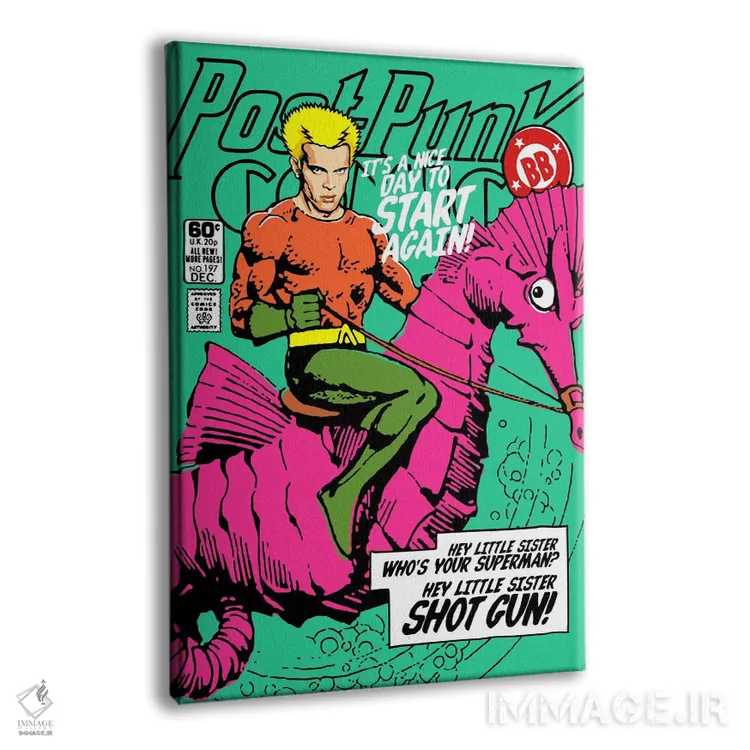 تابلو آکوا پست-پانک (ژانر موسیقی) اثر بوچر بیلی (هنرمند برزیلی پوپآرت) - نمای پرسپکتیو محصول