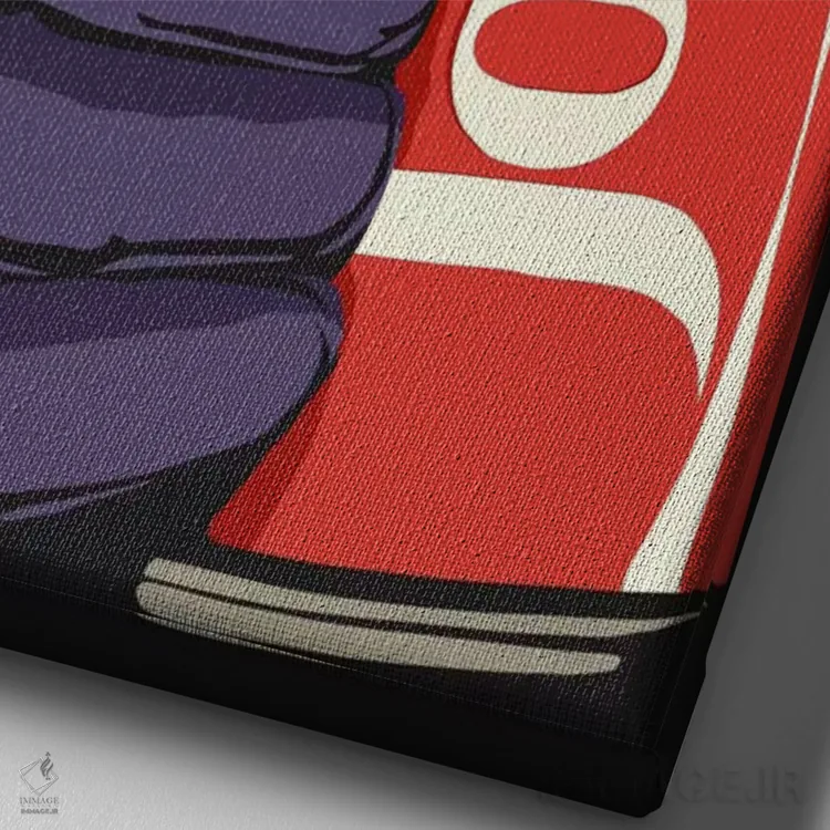 تابلو جوک کشنده اثر بوچر بیلی (هنرمند برزیلی پوپآرت) - نمای نزدیک بافت بوم