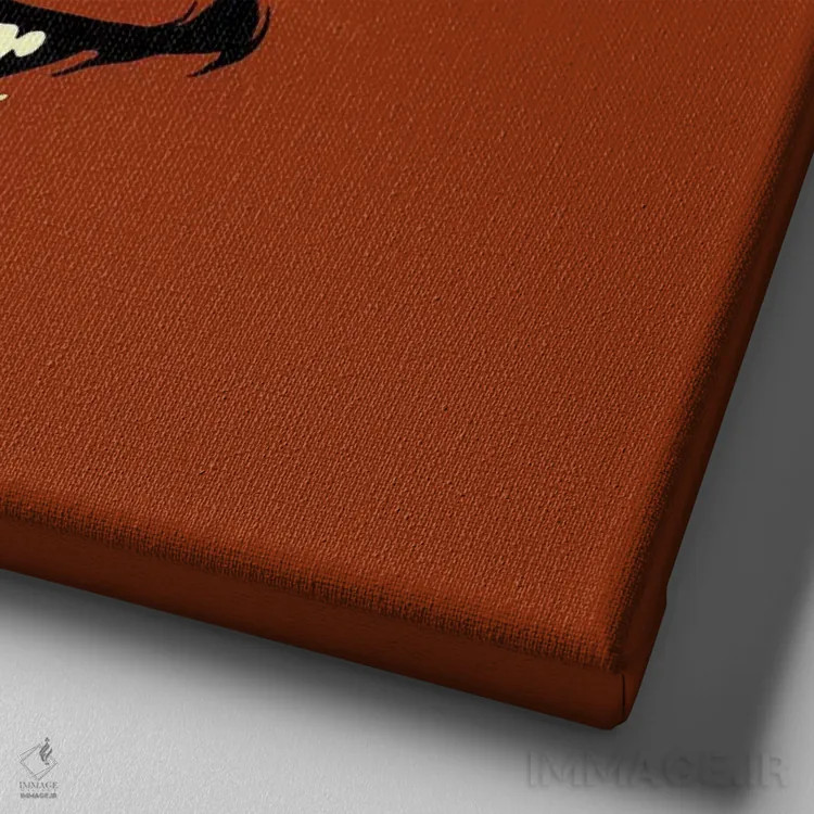 تابلو این یک دلهره است (اشاره به ترانه Thriller) اثر بوچر بیلی (هنرمند برزیلی پوپآرت) - نمای نزدیک بافت بوم