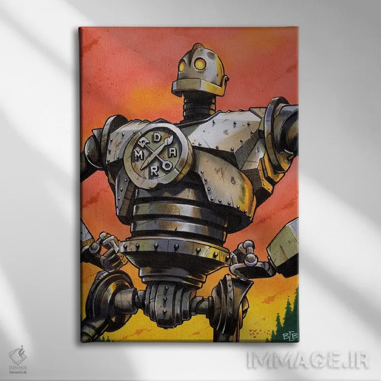 تابلو غول آهنی اثر برندن کالن-بنسن - نمای روبهرو روی دیوار