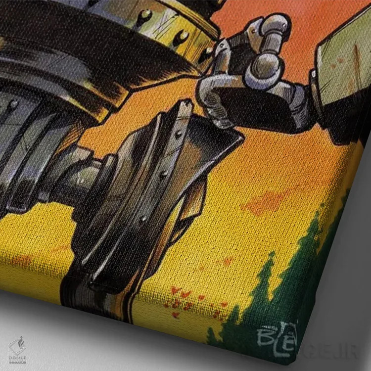 تابلو غول آهنی اثر برندن کالن-بنسن - نمای نزدیک بافت بوم