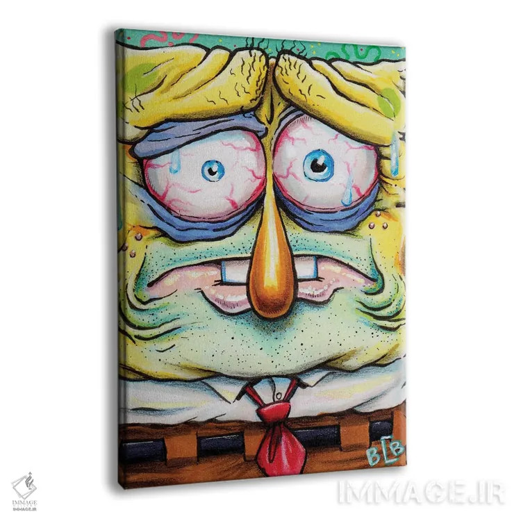 تابلو اسپانجباب زوم شده (جزییات کارتونی) اثر برندن کالن-بنسن - نمای پرسپکتیو محصول