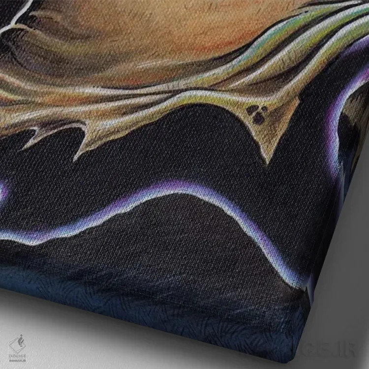 تابلو میمیکیو (شخصیت پوکمون) اثر برندن کالن-بنسن - نمای نزدیک بافت بوم