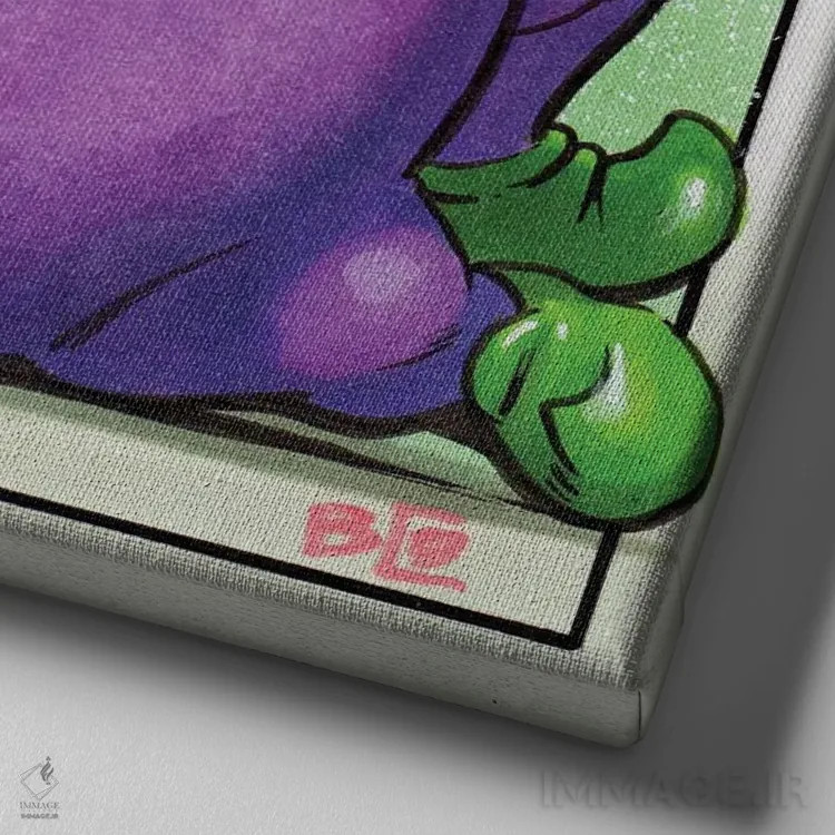 تابلو واریو (شخصیت بازی) اثر برندن کالن-بنسن - نمای نزدیک بافت بوم