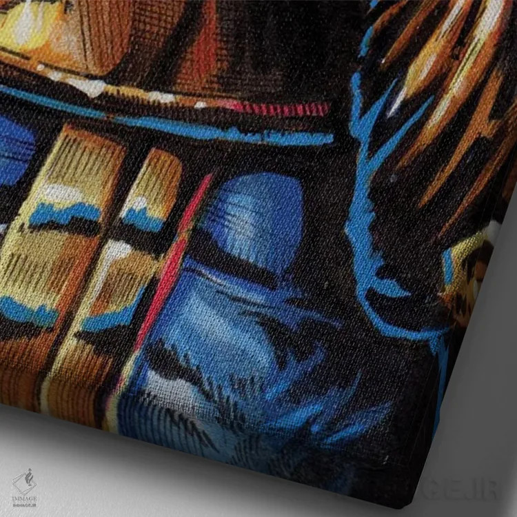 تابلو تانوس (شخصیت مارول) اثر برندن کالن-بنسن - نمای نزدیک بافت بوم