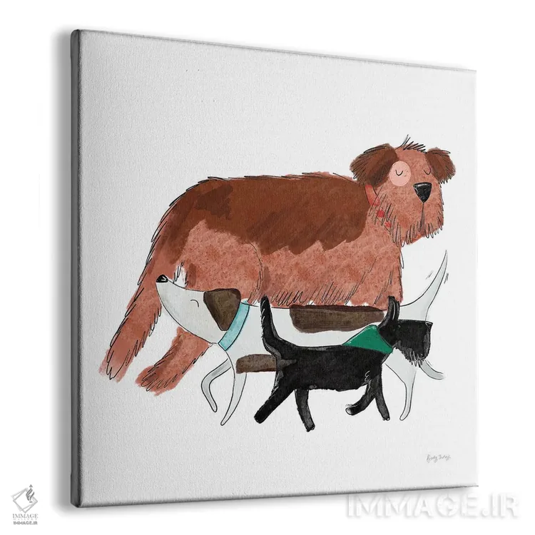 تابلو سگهای بازیگوش II اثر بکی تورنز - نمای پرسپکتیو محصول