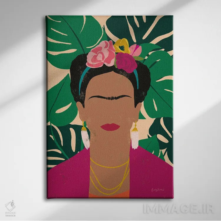 تابلو فریدا کالو I با نخلها اثر بکی تورنز - نمای روبهرو روی دیوار