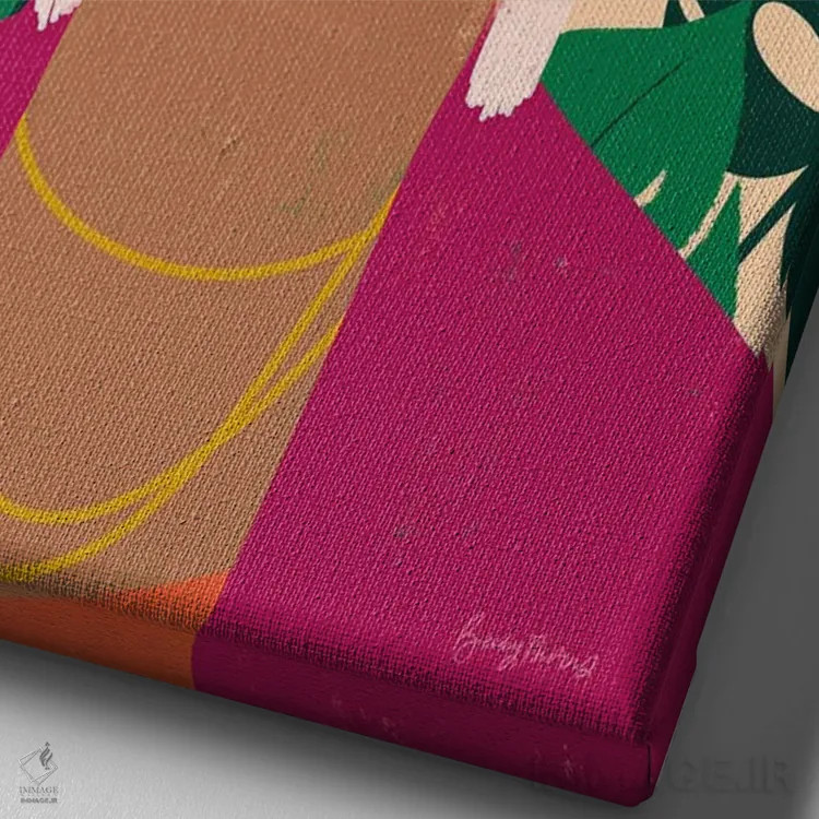 تابلو فریدا کالو I با نخلها اثر بکی تورنز - نمای نزدیک بافت بوم