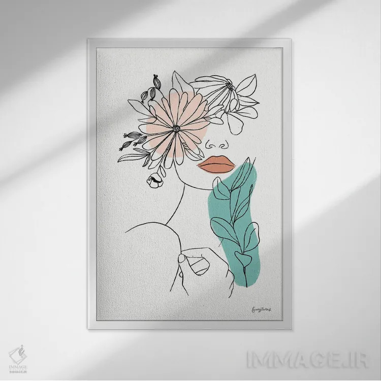 تابلو ریشهدار I اثر بکی تورنز - نمای قابدار سفید