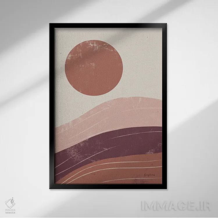 تابلو طلوع آفتاب در صحرای ایونتاید I اثر بکی تورنز - نمای قابدار مشکی