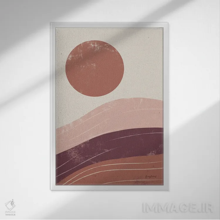 تابلو طلوع آفتاب در صحرای ایونتاید I اثر بکی تورنز - نمای قابدار سفید