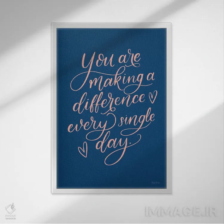 تابلو معلمان III (آبی) اثر بکی تورنز - نمای قابدار سفید