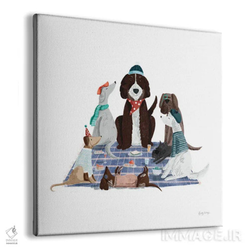 تابلو سگهای خانگی پیکنیکی I اثر بکی تورنز - نمای پرسپکتیو محصول