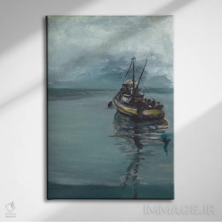تابلو داستان ماهیگیر اثر اندی بوچمپ - نمای روبهرو روی دیوار