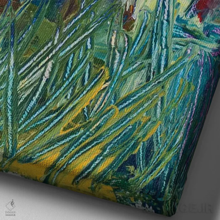 تابلو برج آب نقاشیشده اثر اندی بوچمپ - نمای نزدیک بافت بوم