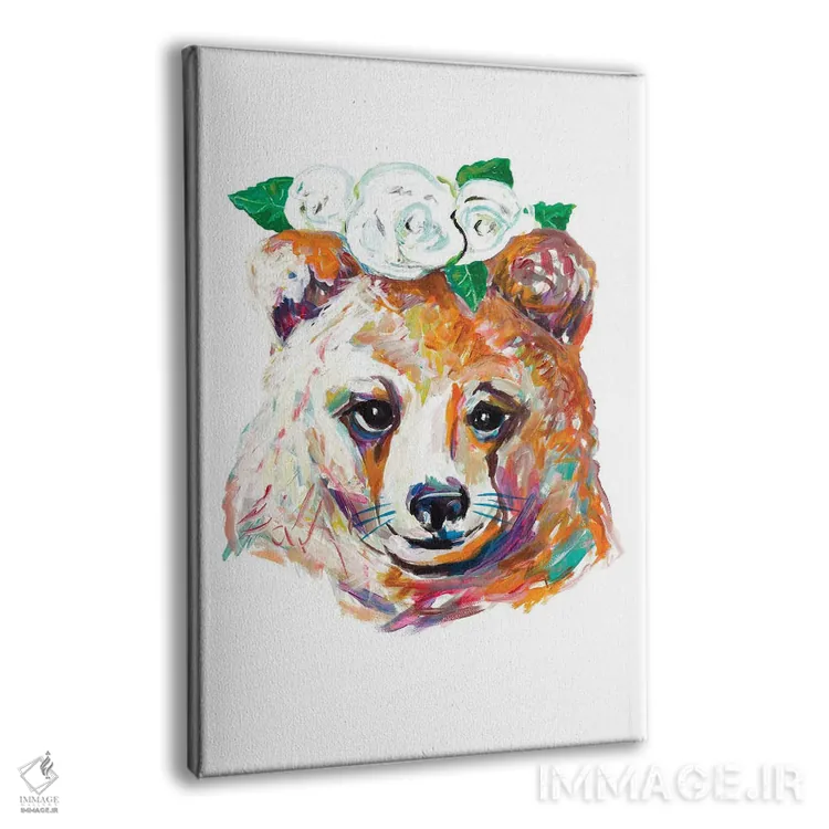 تابلو خرس با تاج گل اثر اندی بوچمپ - نمای پرسپکتیو محصول