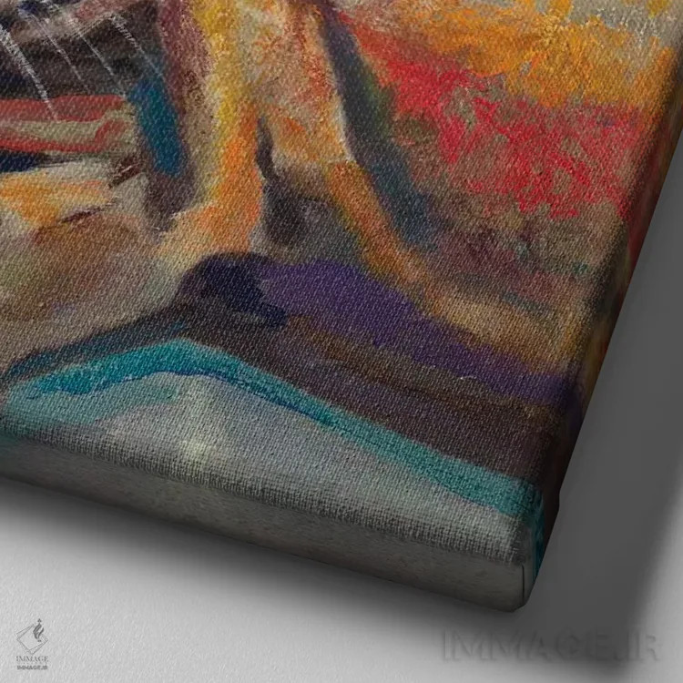 تابلو صورت تولهسگ اثر اندی بوچمپ - نمای نزدیک بافت بوم