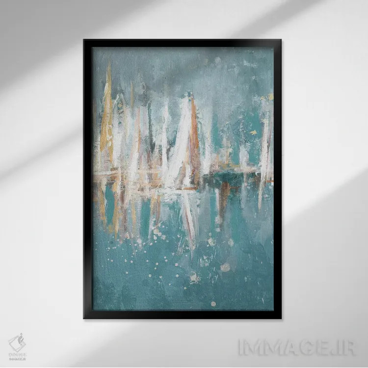 تابلو قایقهایی که آرام محو میشوند اثر اندی بوچمپ - نمای قابدار مشکی
