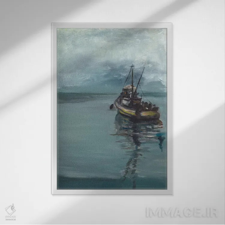 تابلو داستان ماهیگیر اثر اندی بوچمپ - نمای قابدار سفید