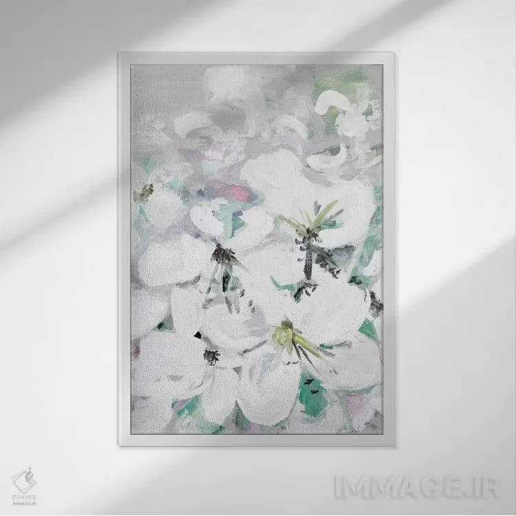 تابلو ارکیدههای سفید اثر اندی بوچمپ - نمای قابدار سفید