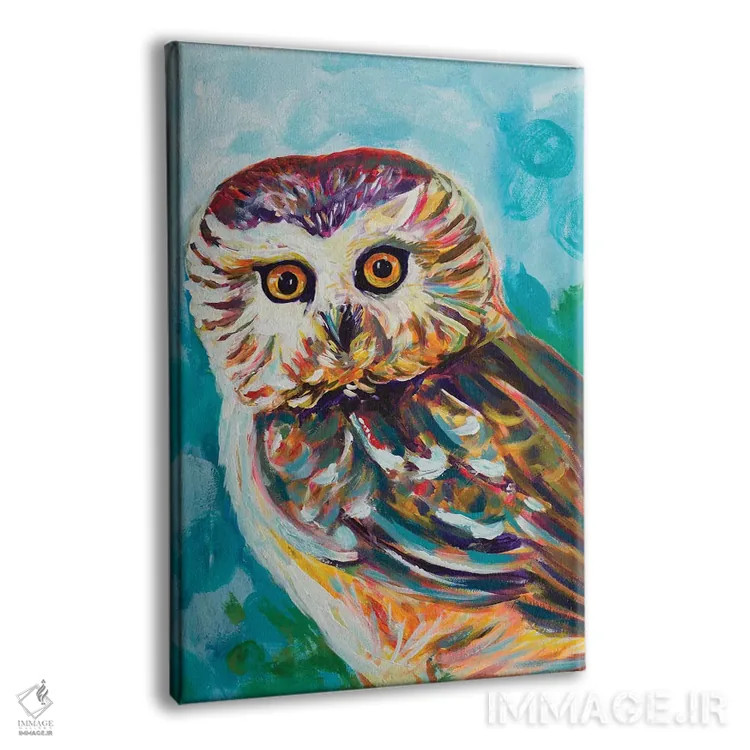 تابلو جغد رنگارنگ اثر اندی بوچمپ - نمای پرسپکتیو محصول