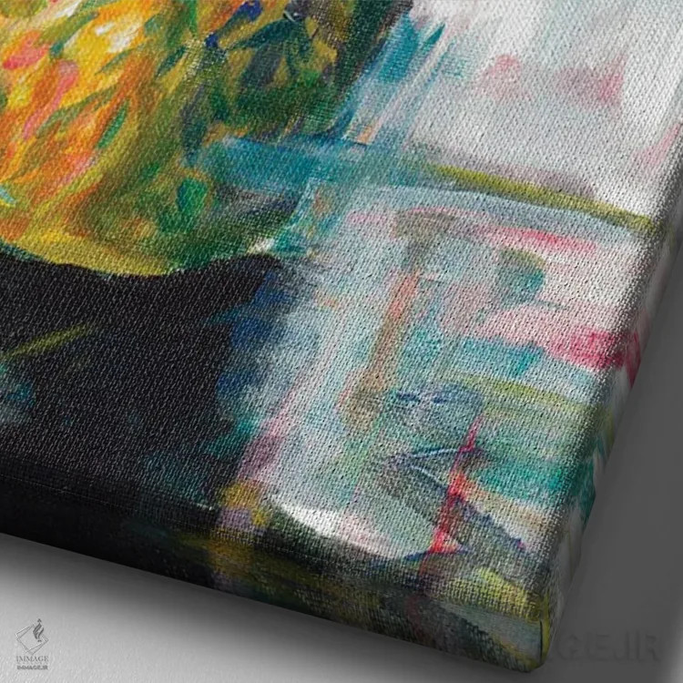 تابلو آناناس اثر اندی بوچمپ - نمای نزدیک بافت بوم