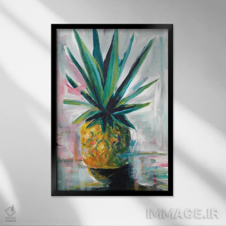 تابلو آناناس اثر اندی بوچمپ - نمای قابدار مشکی