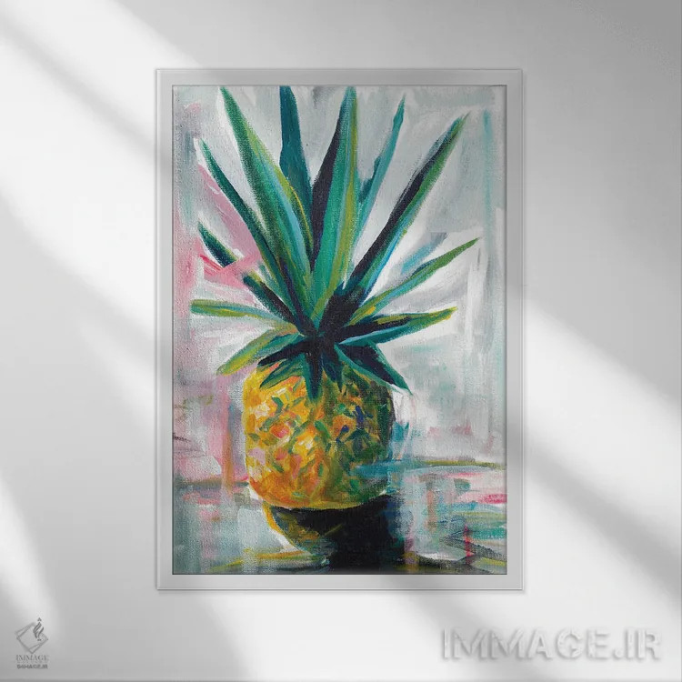 تابلو آناناس اثر اندی بوچمپ - نمای قابدار سفید